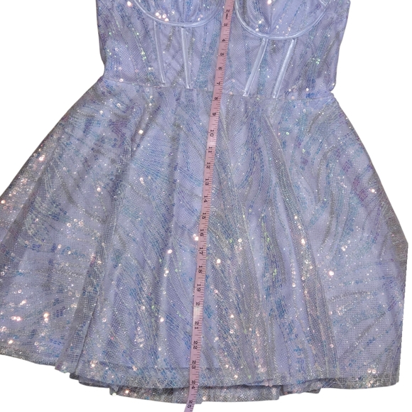 Lavender Sequin Mini Dress - Picture 6 of 9